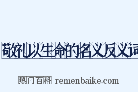 敬礼以生命的名义反义词是什么意思的图片